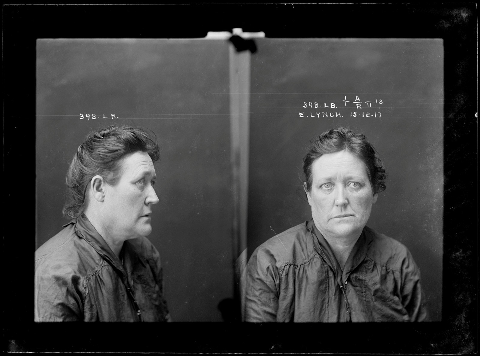 Eva Lynch, criminal record number 398LB, 15 December 1917. State Reformatory for Women, Long Bay.