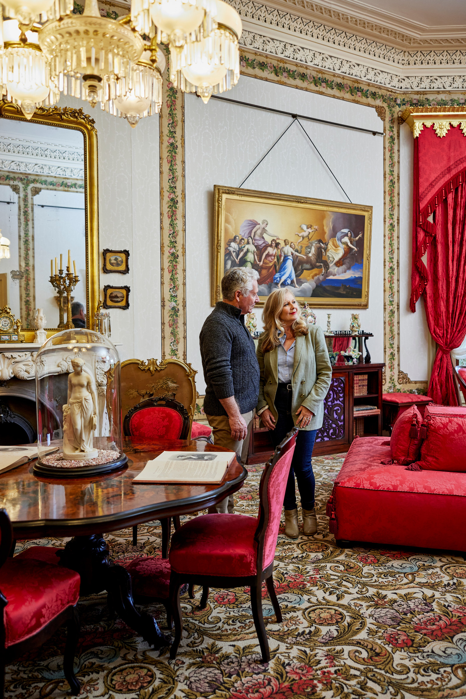 Visitors walking around the newly refurbished Drawing Room