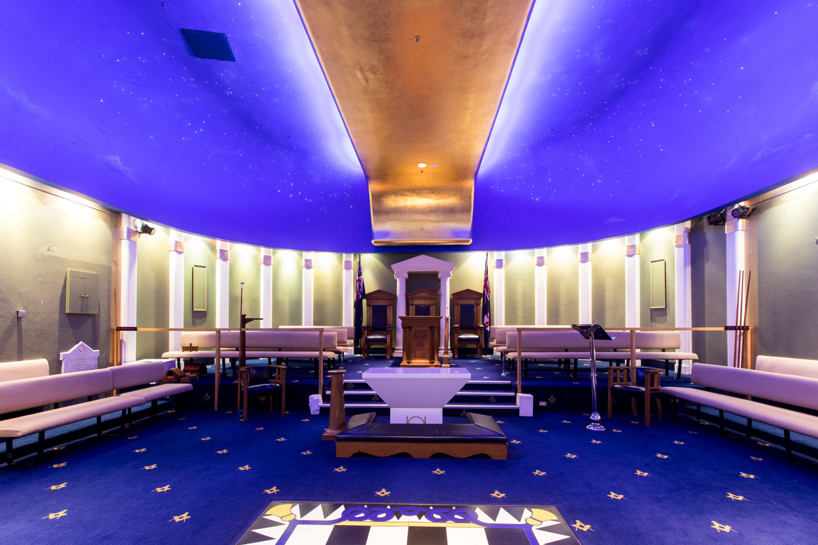 Interior of a Lodge in the Sydney Masonic Centre