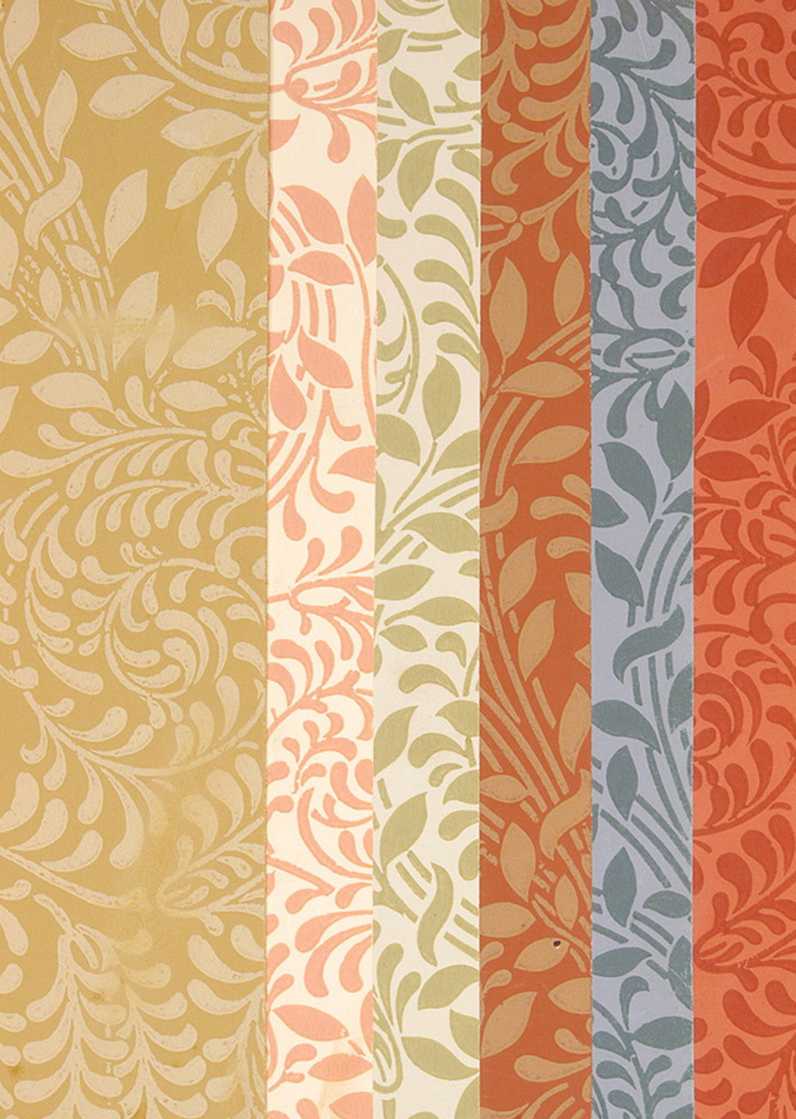 Leaf pattern samples from a sample book of wallpapers, Essex & Co., 1893