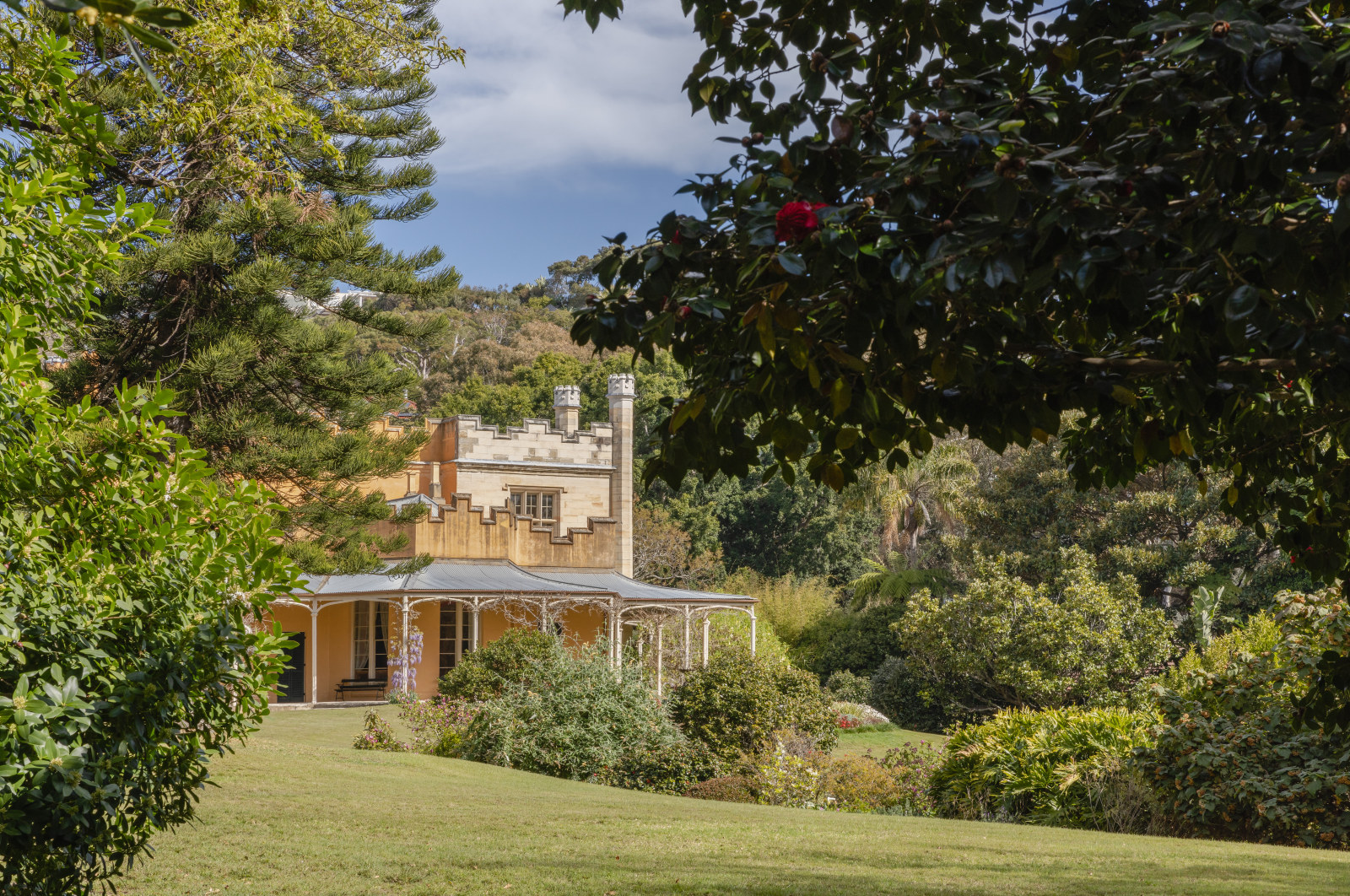 View of Vaucluse House and pleasure garden