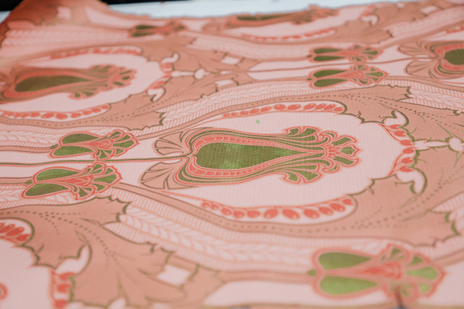 Close-up of a wallpaper from the John and Phyllis Murphy collection, Museums Discovery Centre