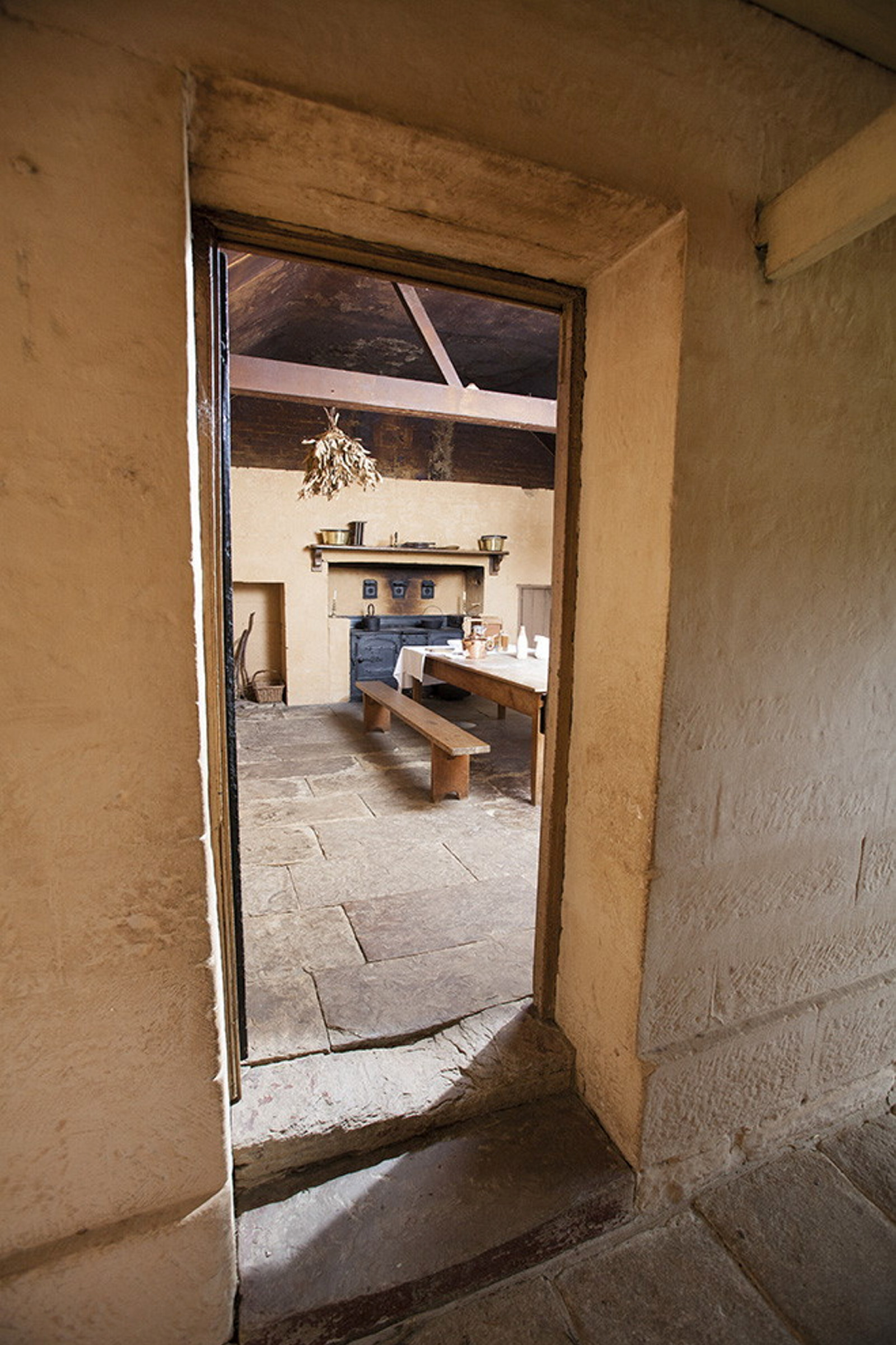 View of the kitchen from the hall at Elizabeth Farm  