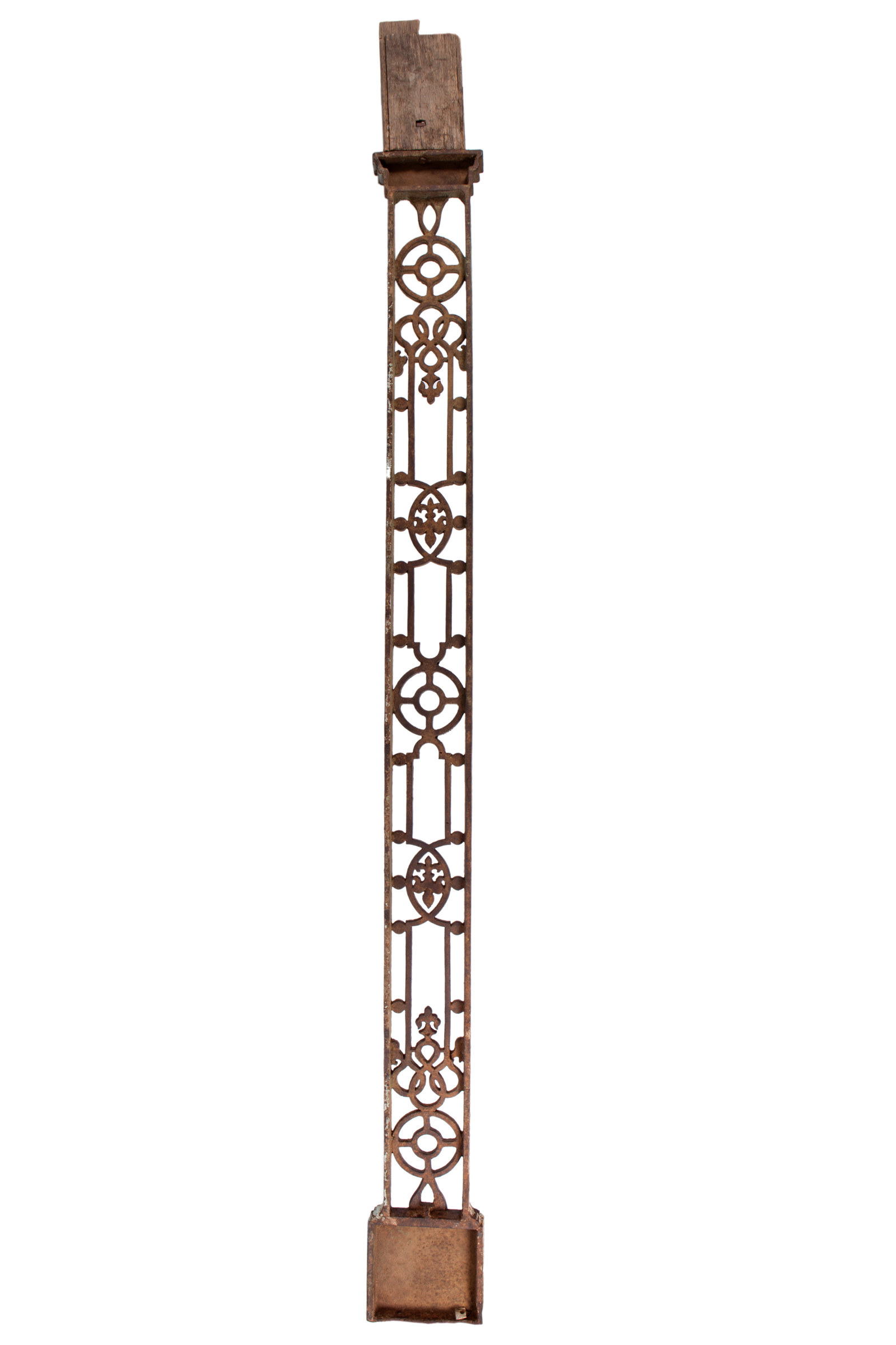 Cast iron filigree, flat grille column, 1850s-60s, from Subiaco, Rydalmere