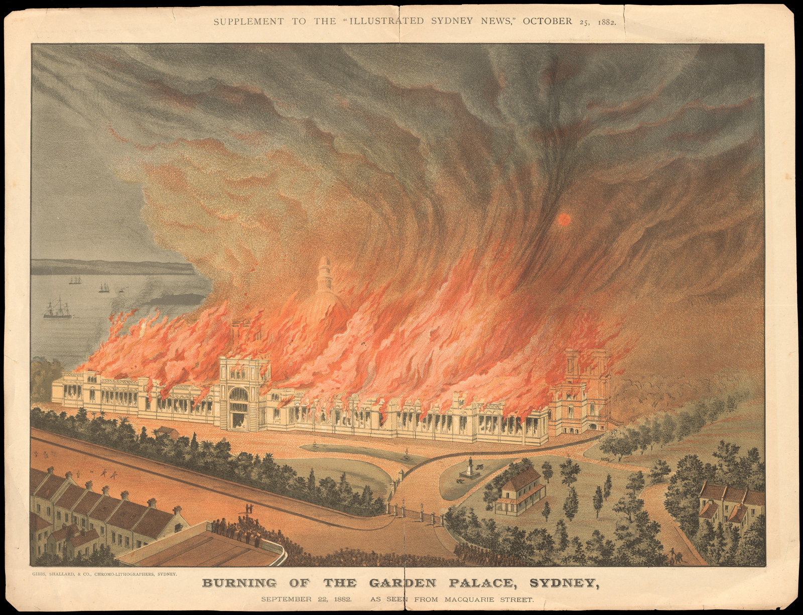 Burning of the Garden Palace, Sydney (detail)